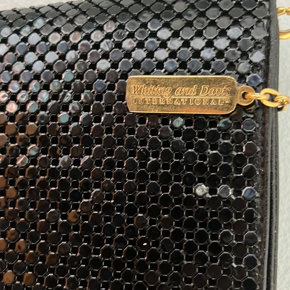 Vintage Whiting & Davis Mesh Cross Body Bag. Black with Removable Strap. - Picture 5 of 12